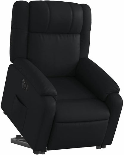 Relaxstoel met opstahulp – Elektrische Relaxfauteuil – Tv-stoel – Ligstoel – Relaxfauteuil – Elektrisch Kantelsysteem – Zwart Kunstleer – Maximaal Comfort