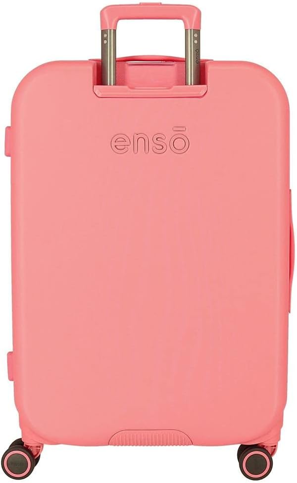 Enso Ciao Bella ABS kinderbagage, TSA-sluiting, dubbele wielen, verschillende kleuren en maten, Roze, Eén maat, Koffer Set