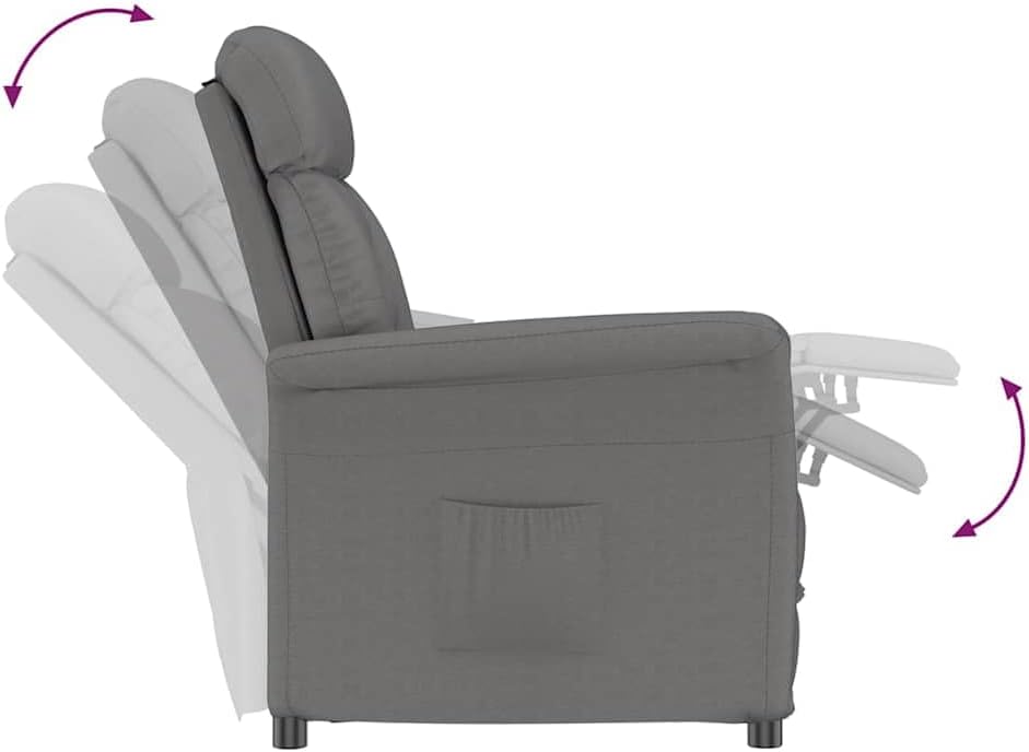 Relaxstoel – Fauteuil – Loungestoel – Ligstoel – Eetkamerstoel – Verstelbare Rugleuning – Zacht Microfiber Materiaal
