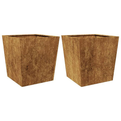 Plantenbakken – Plantenpotten – Bloempotten – Plantenbak – Plantenhouder – Cortenstaal – Set van 2 – 50x50x50 cm – Duurzaam & Industrieel Design