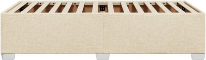 Bedframe – Bed – Bedframe Structuur – Bedbodem – Slaapmeubel – Crème Kleur – 80 x 200 cm – Ademend Polyester – Stevige Lattenbodem