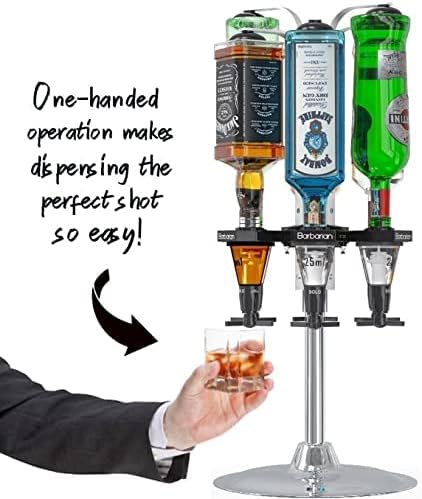 Barbarian 4/6 Flessen Roterende Optiek voor Geesten - Bar Butler Shot Meet Beugel Alcohol Wijn Ondersteboven Drinkdispenser Thuis Bar Man cave (6 Fles)
