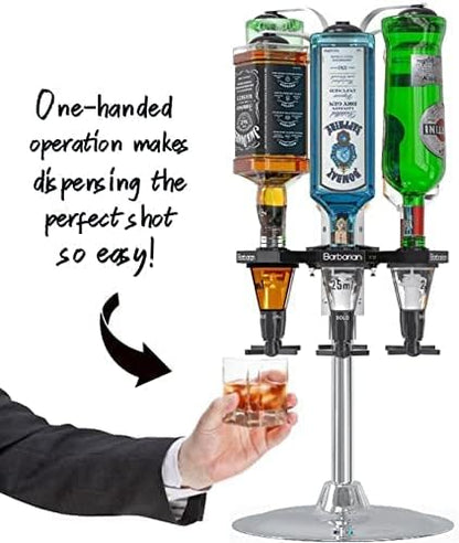 Barbarian 4/6 Flessen Roterende Optiek voor Geesten - Bar Butler Shot Meet Beugel Alcohol Wijn Ondersteboven Drinkdispenser Thuis Bar Man cave (6 Fles)