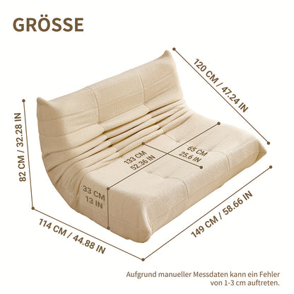 Loungestoel – Zitzakstoel – Armless Fireplace Chair – Relaxfauteuil – Accentstoel – Beige – Ergonomisch Ontwerp – Zachte Teddy Fleece Bekleding
