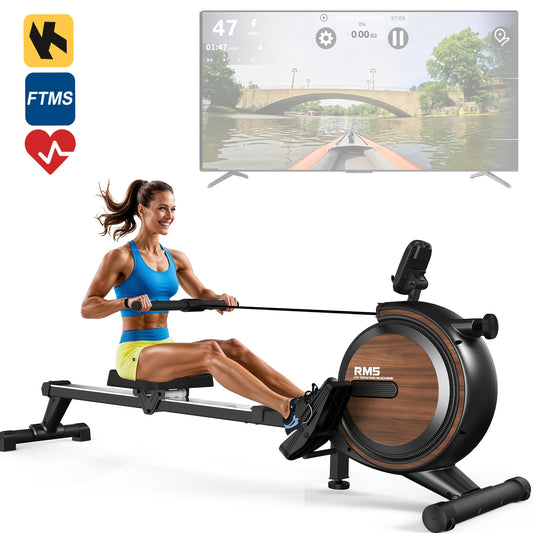 Magnetische Roeimachine – Roertrainer – Roeiapparaat – Fitness Roeimachine – Indoor Rower – 16 Verstelbare Weerstanden – Max. Gewicht 150 kg – Mat Zwart