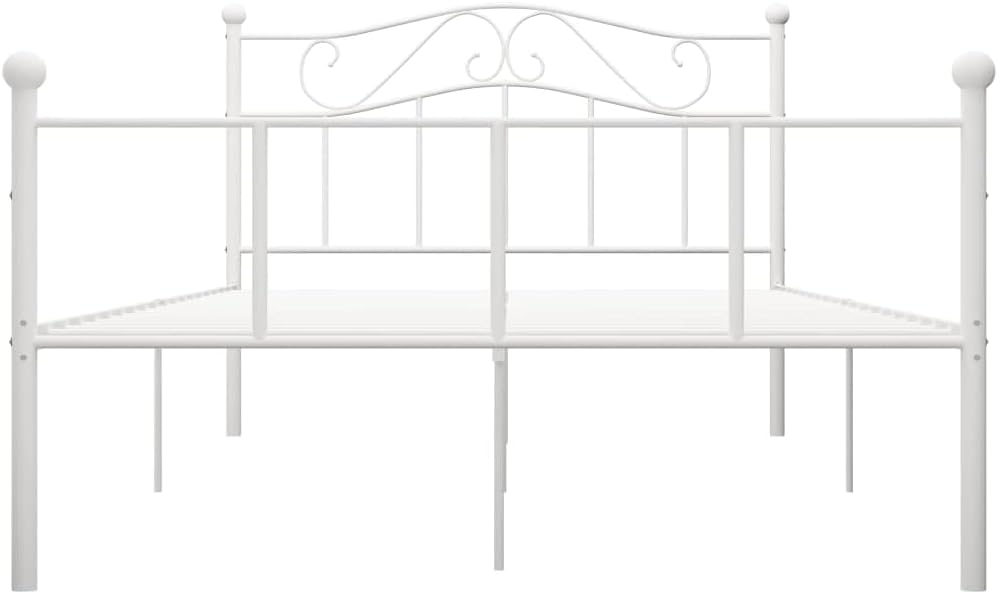 vidaXL Bedframe metaal wit 160x200 cm