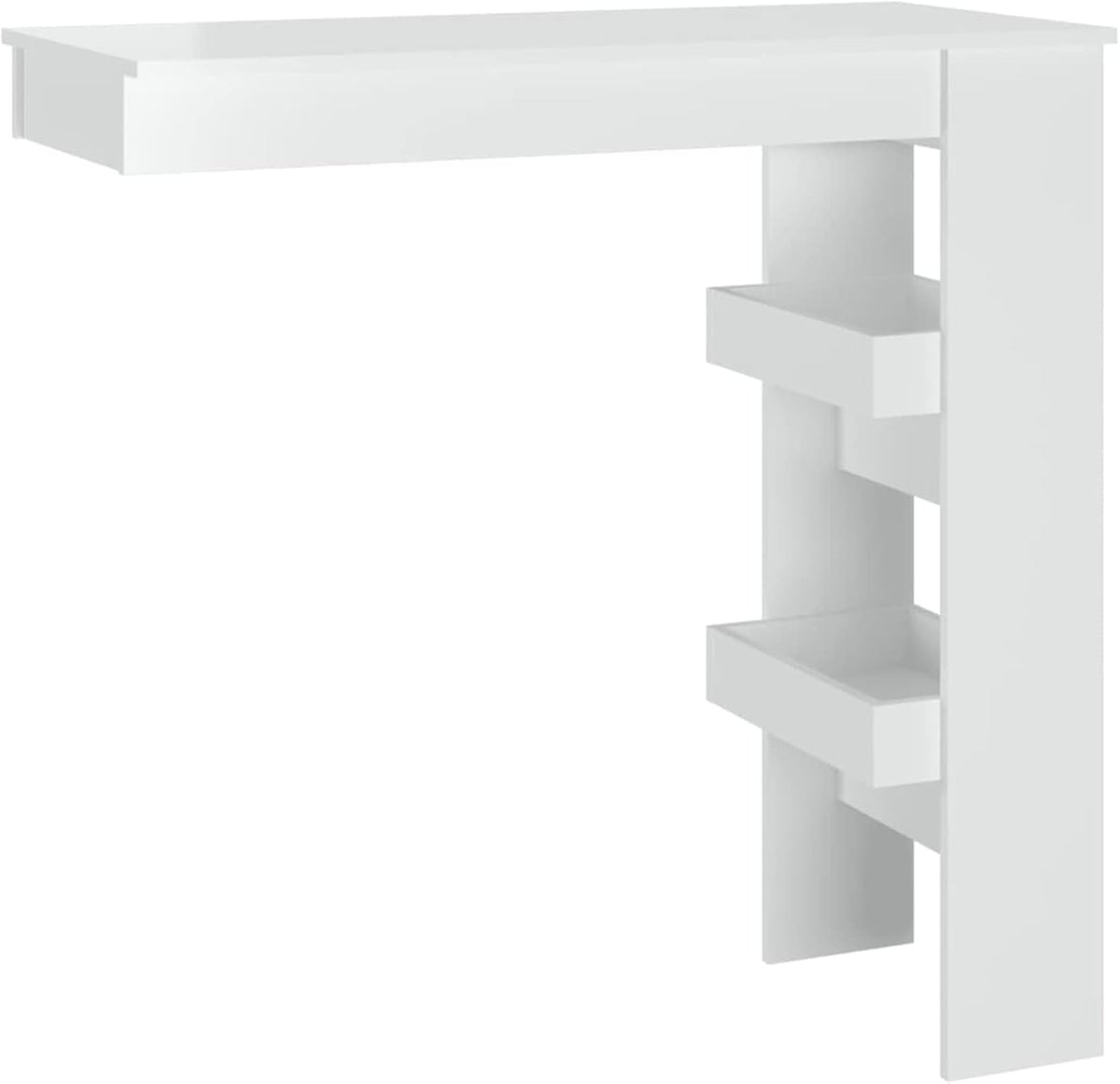 Tidyard Wall Bar Table, Wall Folding Table, Desk, Wall Cabinet, Dining Table, Dining Table, Kitchen Folding Table, Bar Table, 102 x 45 x 103.5 cm (W x D x H), High Gloss White, high gloss white - QUORE
