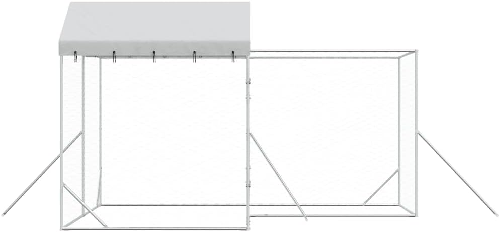 Buitenkennel – Hondenren – Dierenren – Buitenren – Kennel 4 x 4 x 2,5 m – Gegalvaniseerd Staal – Water- en UV-bestendig Dak