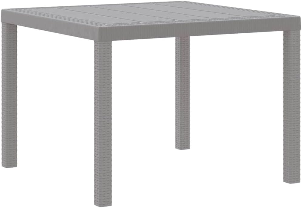 Tuin-eetgroep, 3 stuks, lichtgrijs, polypropyleen, zitgroep met stoelen en tafel, balkonmeubelset voor terras, tuin, balkon - B - QUORE