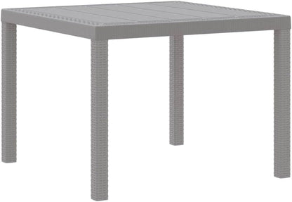 Tuin-eetgroep, 3 stuks, lichtgrijs, polypropyleen, zitgroep met stoelen en tafel, balkonmeubelset voor terras, tuin, balkon - B - QUORE