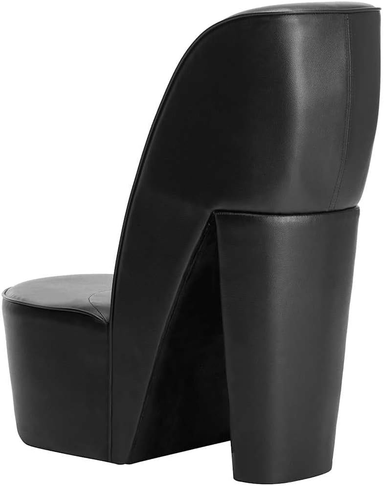vidaXL Heeled Chair Faux Leather Black Lounge Chair Rest Chair Recliner Chair Tv Chair