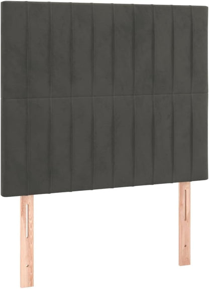 vidaXL Hoofdbord LED 80x5x118/128 cm fluweel donkergrijs, hoofdeinde, houten hoofdeinde, bedonderdeel, houten hoofdbord, slaapkamermeubel
