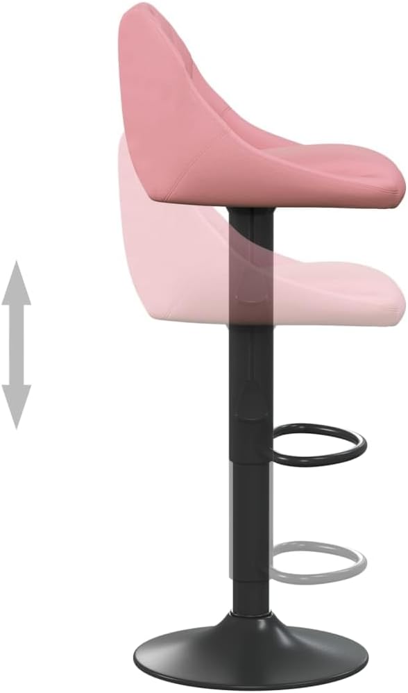 vidaXL Barkrukken 2 st fluweel roze