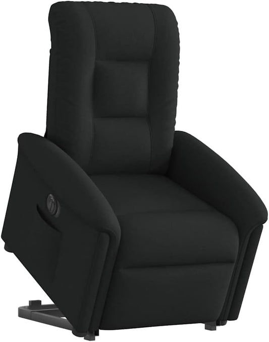 Recliner Chair with Stand Up Aid Electric Black Fabric TV Chair with Reclining Function Single Reclining Chair Relax Chair for Living Room Bedroom Electric Tilt System mA9