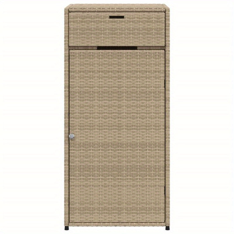Tuinkast 55x55x111cm poly rattan beige, Box,Cabinet,Rack for Storage, Veranda Storage, Garage Storage, Contemporary Storage Solution, Weatherresistant Cabinet, Rattanstyle Cabinet, Diy Organizers, Homeowners