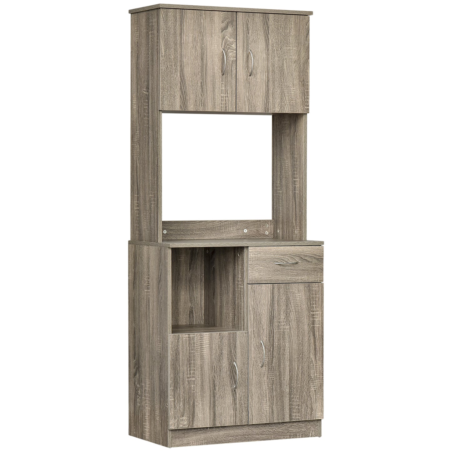 Keukenbuffet – Keukenkast – Dressoir – Opbergkast – Buffetkast – Grijze Eikenlook – Veelzijdige Opbergruimte – Duurzaam E1 Spaanplaat