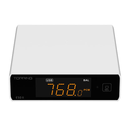 Topping E50II DAC Compacte Hi-Res audio-desktop met AK4497S, DSD512, PEQ 10-bands en Bluetooth LDAC voor hoofdtelefoon en luidsprekers, wit
