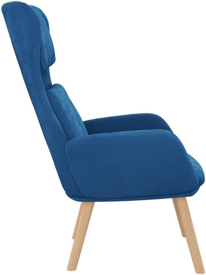 Relaxstoel – Fauteuil – Lounge Stoel – Zitstoel – Fluwelen Stoel – Metalen Frame – Poot van Rubberhout – Dikke Bekleding – Optimaal Zitcomfort