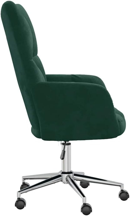 Relaxstoel Donkergroen – Fauteuil – Tv-Stoel – Leunstoel – Ligstoel – Verstelbare Zithoogte – 360° Draaibaar Met Wieltjes