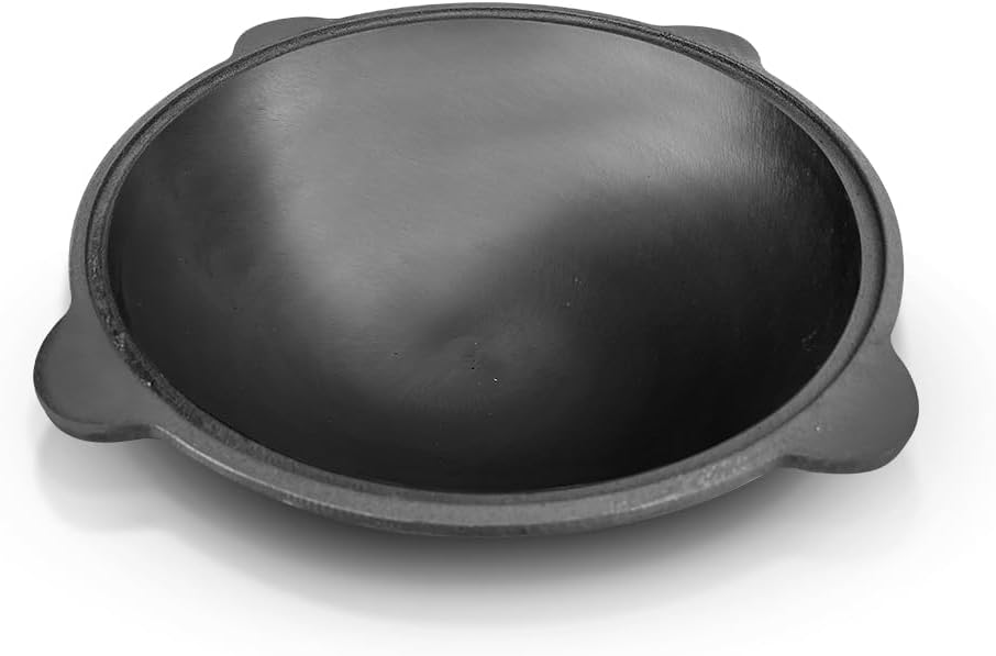 KazanoFF Kazan Fire Stove with Cast Iron Pan, Round Base with Lid (12 litres), Diameter 40 cm, Outdoor Fire Bowl, Camping, Goulash Cannon Dutch Oven (Set 3-12) - QUORE