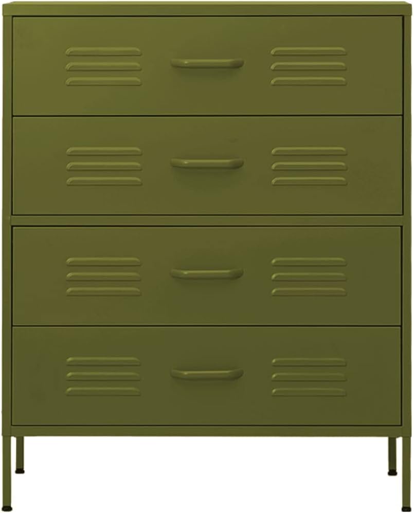 vidaXL Chest of drawers 80x35x101.6 cm steel olive green, chest of drawers, drawer cabinet, side cupboards, drawer cabinets, side cabinets, cupboards, cupboards, cupboards, cupboards