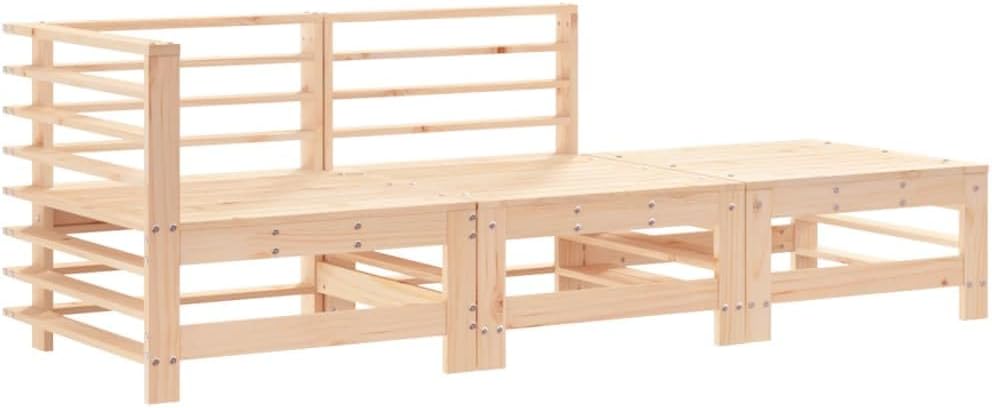 vidaXL 3-piece Lounge set with cushions solid wood - QUORE