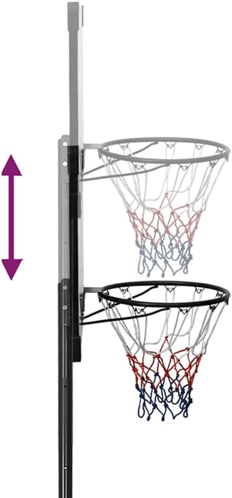 Basketbalstandaard – Basketbalpaal – Basketbalring – Basketbalset – Basketbaldoel – Verstelbare Hoogte 235-305 cm – Weerbestendig Polycarbonaat & Stalen Ring