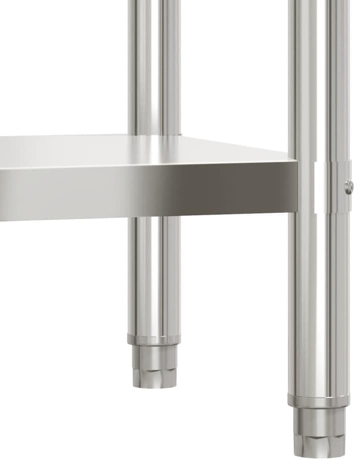 vidaXL Keukenwerktafel 55x55x85 cm roestvrij staal, werktafel keuken, keuken werktafel, keuken werk tafel, werkbank keuken, keuken werkbank - QUORE