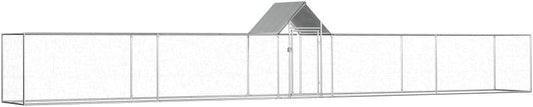 Tidyard Chicken Coop Chicken House Chicken Follower with a Water Resistant Roof Hunting Accessory 9 x 1 x 1.5 m (W x D x H) suitable for chicken, chicken, duck, goose, etc., galvanised steel, silver - QUORE