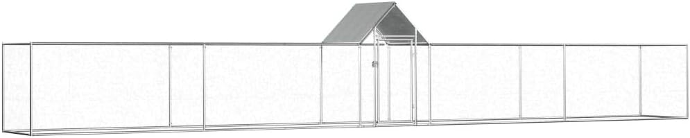 Tidyard Chicken coop 9 x 1 x 1.5 m made of galvanised steel, suitable for chickens, geese, etc. - QUORE