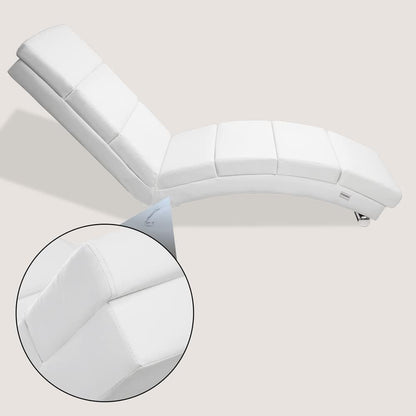 Casaria Relax Chair XXL London 186 x 89 x 55 cm Ergonomic Faux Leather Padded 180 kg Load Capacity Living Room Office Indoor Chaise Lounge Relax Chair White - QUORE