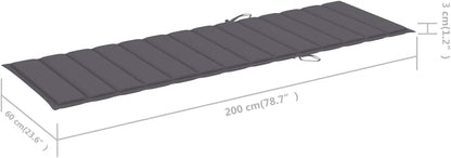 Tidyard Ligbed en kussen grijs antraciet enkele ligstoel hangmat tuin terras balkon buiten terras poolstoelen massief acaciahout grijs - QUORE