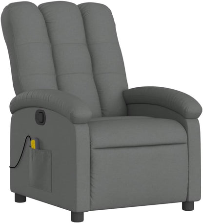 Massage Relaxstoel – Massagestoel – Relaxfauteuil – Verstelbare Stoel – Zithoekstoel – 6 Massagepunten – Donkergrijze Polyester Bekleding