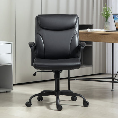 HOMCOM Office Chair, Ergonomic Desk Chair with Adjustable Height, Rocking Function, Swivel Casters, 60 x 68 x 95.5-105 cm, Black