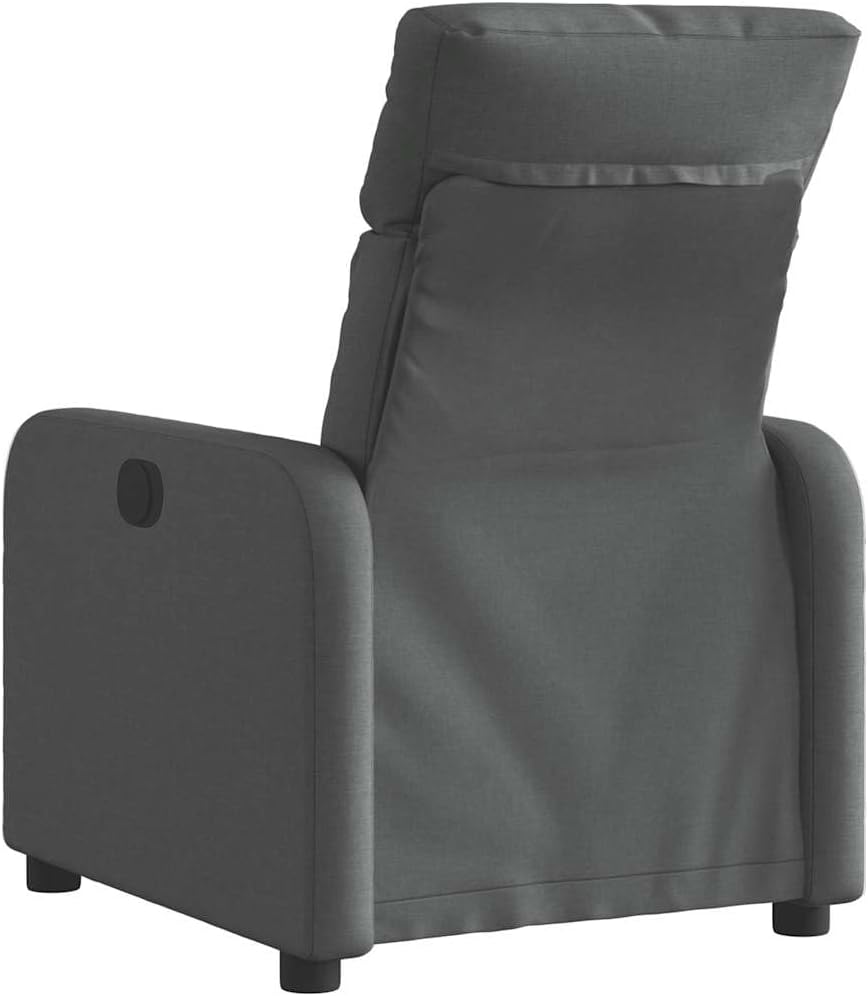 Relaxstoel, elektrisch, donkergrijs, stof, tv-stoel met ligfunctie, enkele ligstoel, relaxstoel voor woonkamer, slaapkamer, elektrisch kantelsysteem, mA7