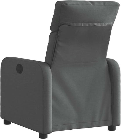 Relaxstoel, elektrisch, donkergrijs, stof, tv-stoel met ligfunctie, enkele ligstoel, relaxstoel voor woonkamer, slaapkamer, elektrisch kantelsysteem, mA7