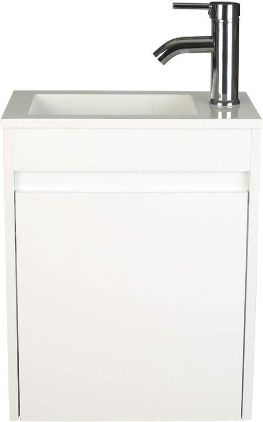 Badkamermeubel – Wastafelmeubel – Onderkast – Wastafelkast – Badkamerkast – Compact Design – Waterbesparende Chroomkraan en Pop-up Afvoer