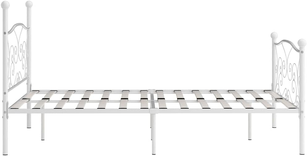 VidaXL Bedframe lattenbodem metaal 120x200 cm wit