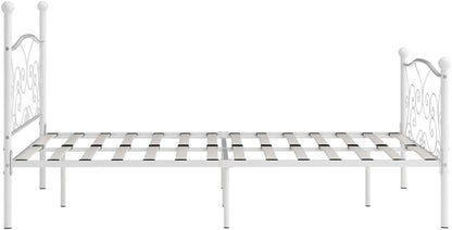 VidaXL Bedframe lattenbodem metaal 120x200 cm wit