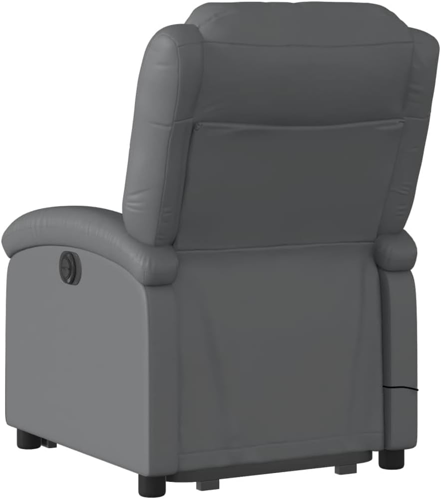 Electric Folding Massage Chair Made of Faux Leather Grey Relax Chair Recliner Chair Electric Relax Chair - QUORE
