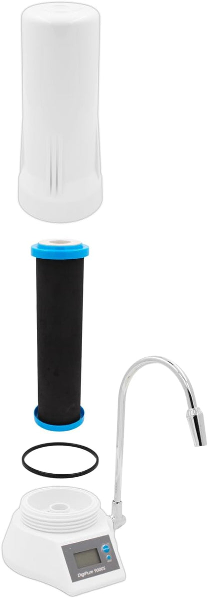 Digitaal op gootsteen waterfilter cartridge XM – Waterfilter – Spoelbakfilter – Kraanfilter – Keukenfilter – Digitale volumeteller – Filtercapaciteit tot 10.000 liter