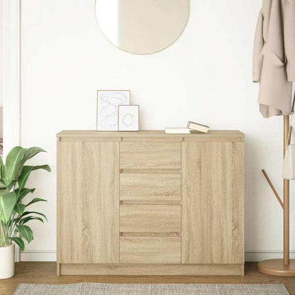 Sideboard with Drawers 100.5X35X76Cm Particle Board Sonoma Oak Color. Sideboards Provide Ample Storage Space to Keep Your Room Tidy And Organized, While Being Both Functional And Attractive.