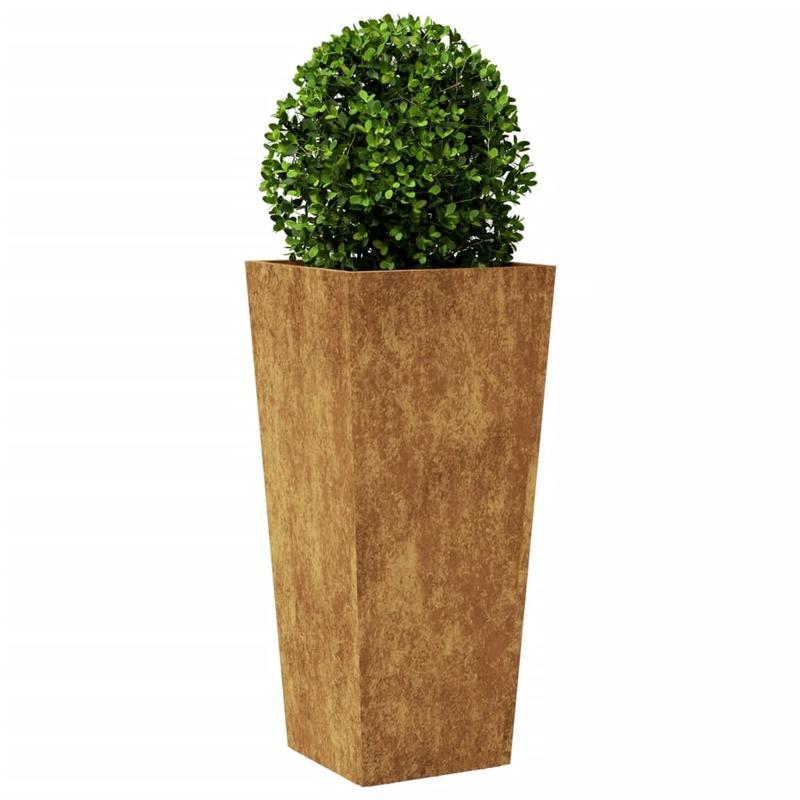 Plantenrek – Plantenstandaard – Bloemenrek – Plantentafel – Plantenhouder – 2 stuks – Cortenstaal – 35x35x75 cm – Weerbestendig – Duurzaam