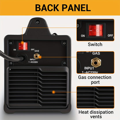 Lasapparaat – Mig Lasmachine – Tig Lasmachine – Elektrische Lasser – MMA Lasser – Geel – 200A Stroomsterkte – Digitale Display Met Overbelastingsbeveiliging