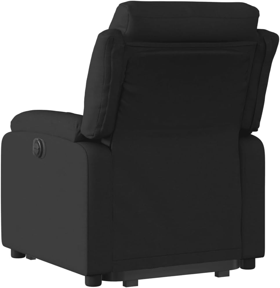 Relaxstoel met opstahulp – Elektrische relaxstoel – Tv-stoel – Ligstoel – Elektrische fauteuil – Zwarte stof – Kantelfunctie tot 135 graden – Comfortabele elektrische ligfunctie