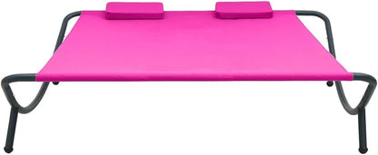 Outdoor Ligstoel – Zonnebed – Tuinstoel – Strandstoel – Relaxstoel – Roze – Weerbestendig Oxford Stof – Stabiel Gepoedercoat Staal