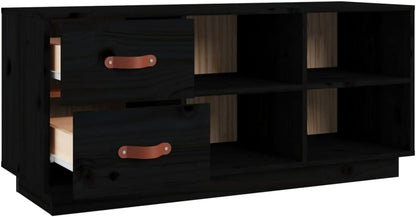 vidaXL Shoe bench 100x34x45 cm solid pine black - QUORE