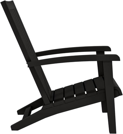 vidaXL Adirondack Garden Chairs Set of 2 Black Polypropylene - QUORE
