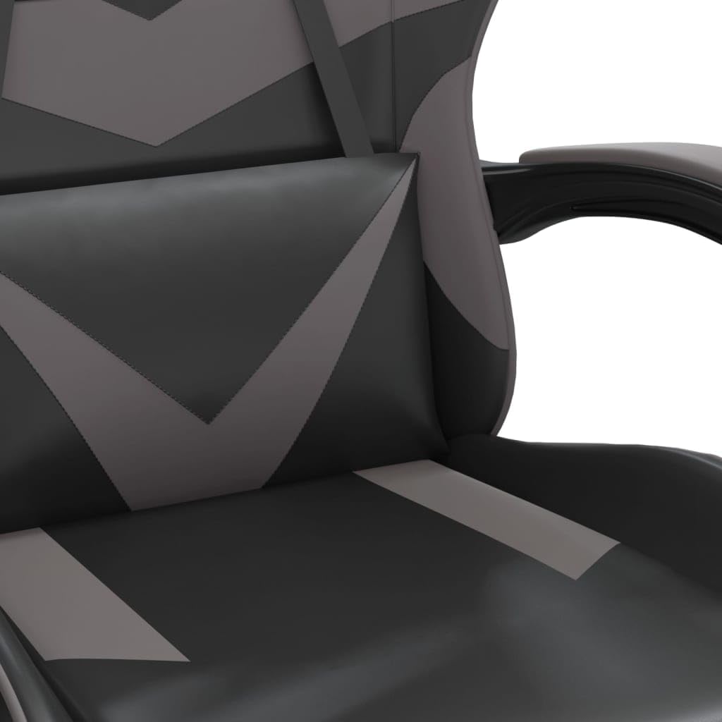 vidaXL Gaming chair swivel leatherette black and grey