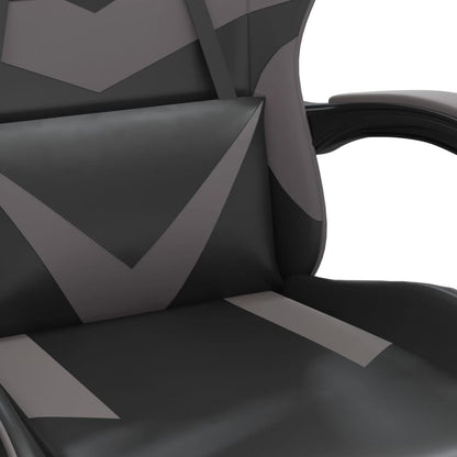 vidaXL Gaming chair swivel leatherette black and grey